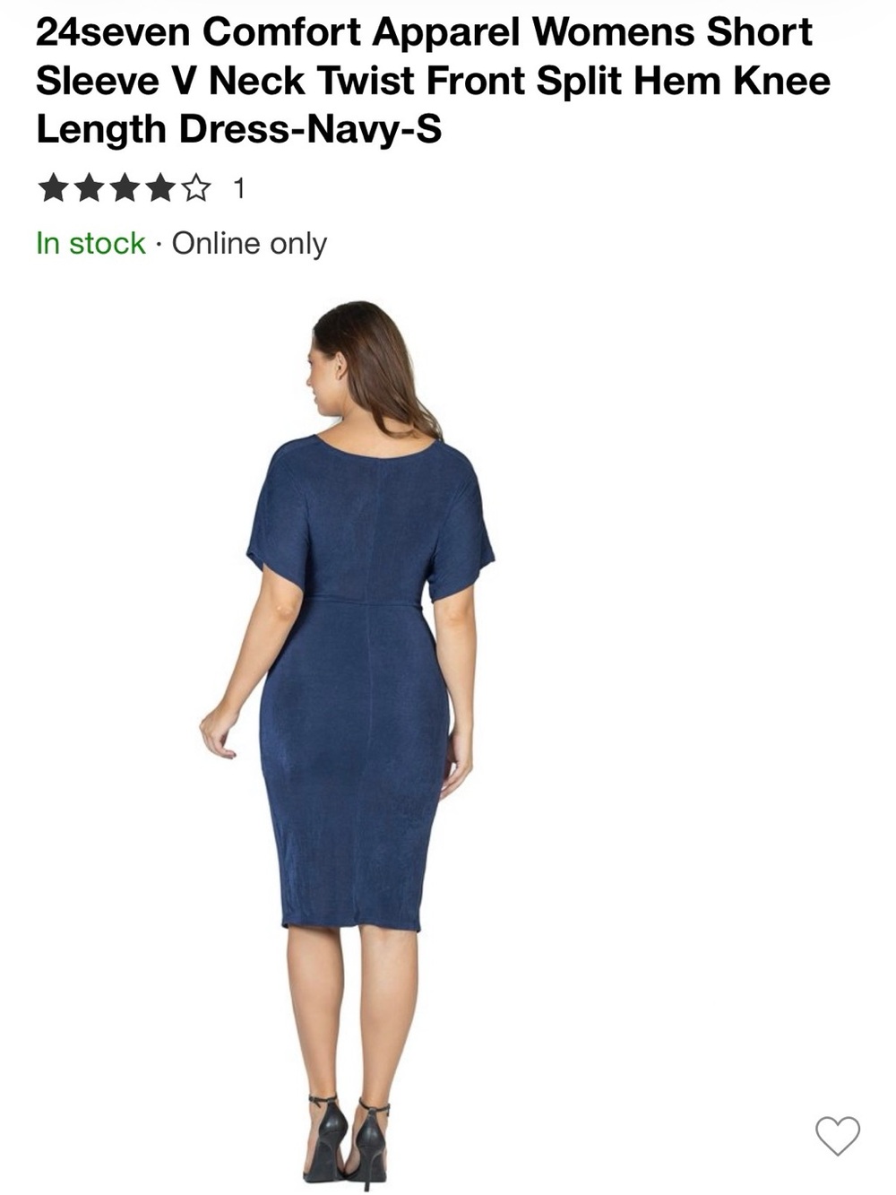 24seven Comfort Apparel Womens Short Sleeve V Neck Twist Front Slit Hem - Picture 3 of 5